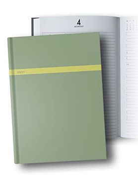 portada Day Planner 2021 Daily: 8. 5X11, 1 Page per day Planner 2021, Hardcover, jan - dec 2021, 12 Month, Dated Planner 2021 Productivity, xxl Planner, Green, Yellow (in English)