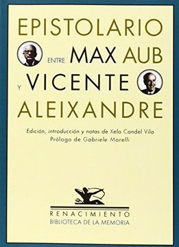 portada Epistolario Entre max aub y Vicente Aleixandre (in Spanish)