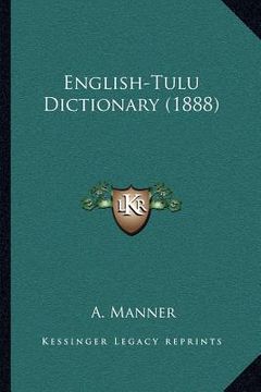 portada english-tulu dictionary (1888) (en Inglés)