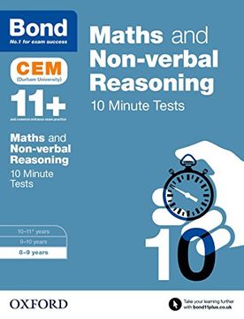 portada Bond 11+: Maths & Non-verbal Reasoning: CEM 10 Minute Tests: 8-9 years
