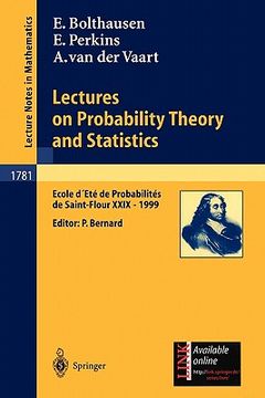 portada lectures on probability theory and statistics: ecole d'ete de probabilites de saint-flour xxix - 1999
