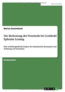 portada Die Bedeutung des Vorurteils bei Gotthold Ephraim Lessing (German Edition)