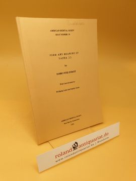 portada Form and Meaning of Yasna 33 de Hanns Schmidt(Amer Oriental Soc) (en Inglés)