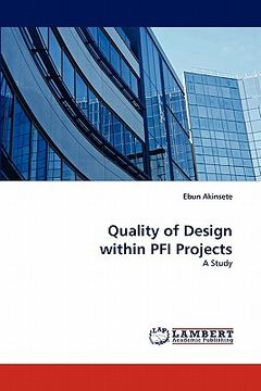 portada quality of design within pfi projects