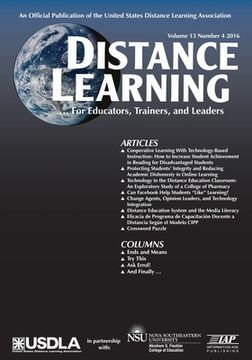 portada Distance Learning ‐ Volume 13 Issue 4 2016