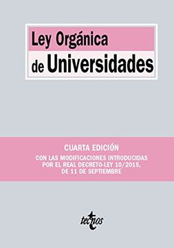 portada Ley Orgánica De Universidades (Derecho - Biblioteca De Textos Legales)