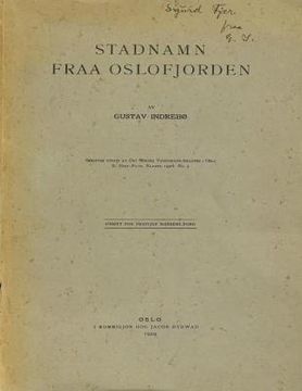 portada Stadnamn fraa Oslofjorden: Stedsnavn fra Oslofjorden (in Noruego Nynorsk)