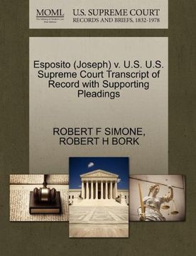 portada Esposito (Joseph) v. U. S. U. S. Supreme Court Transcript of Record With Supporting Pleadings 