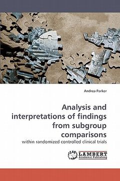 portada analysis and interpretations of findings from subgroup comparisons (en Inglés)