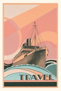portada Vintage Journal Abstract Ocean Liner Travel Poster (en Inglés)
