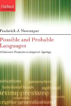 portada possible and probable languages: a generative perspective on linguistic typology (in English)