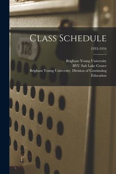 portada Class Schedule; 1933-1934 (en Inglés)