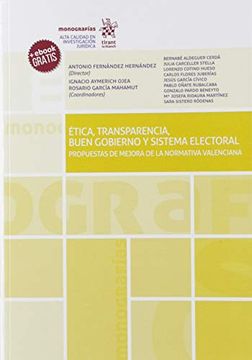 portada Ética, Transparencia, Buen Gobierno y Sistema Electoral - Propuestas de Mejora de la Normativa Valenciana