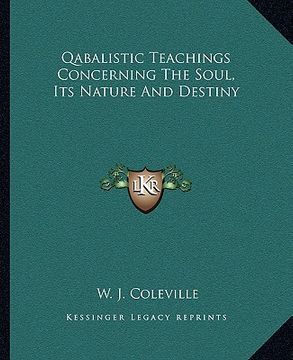 portada qabalistic teachings concerning the soul, its nature and destiny