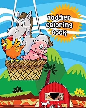 portada Toddler Coloring Book: Farm Animals, Activity Book for Kids Ages 2-4, Giant Coloring Books for Kids 