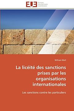 portada La Liceite Des Sanctions Prises Par Les Organisations Internationales
