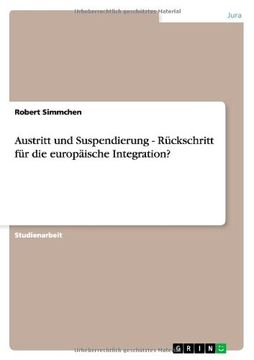 portada Austritt und Suspendierung - Rückschritt für die europäische Integration? (German Edition)