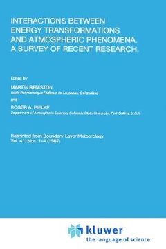 portada interactions between energy transformations and atmospheric phenomena: a survey of recent research (en Inglés)