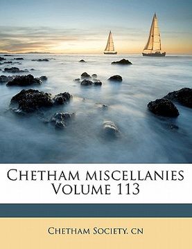 portada chetham miscellanies volume 113 (en Inglés)