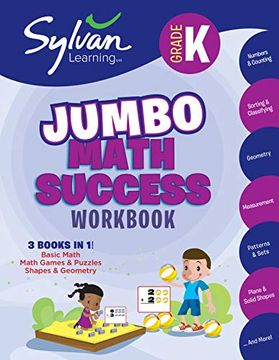 portada Kindergarten Jumbo Math Success Workbook: Activities, Exercises, and Tips to Help you Catch up, Keep up, and get Ahead (Sylvan Math Super Workbooks) (en Inglés)