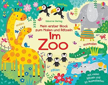 portada Mein Erster Block zum Malen und Rätseln: Im zoo (in German)