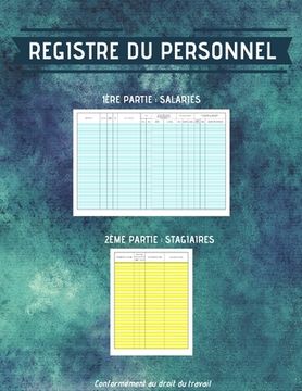 portada Registre Du Personnel: En 2 parties distinctes: salariés et stagiaires (in French)