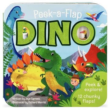 portada Peek-A-Flap Dino - Children's Lift-A-Flap Board Book, Gift for Little Dinosaur Lovers, Ages 2-7 (in English)