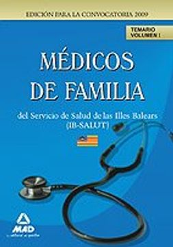 portada Médicos De Familia (Eap) Del Servicio De Salud De Las Illes Balears (Ib-Salut). Temario Vol. I
