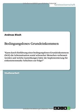 portada Bedingungsloses Grundeinkommen (German Edition)