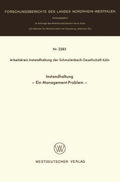 portada Instandhaltung: Ein Management-Problem (Forschungsberichte des Landes Nordrhein-Westfalen) (German Edition)