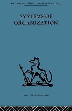 portada systems of organization: the control of task and sentient boundaries (en Inglés)