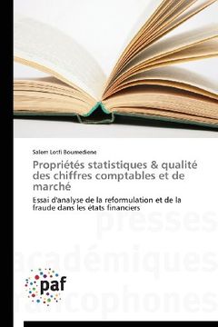portada Proprietes Statistiques & Qualite Des Chiffres Comptables Et de Marche