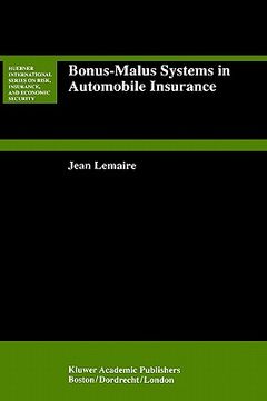 portada bonus-malus systems in automobile insurance (en Inglés)