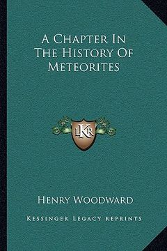 portada a chapter in the history of meteorites (en Inglés)