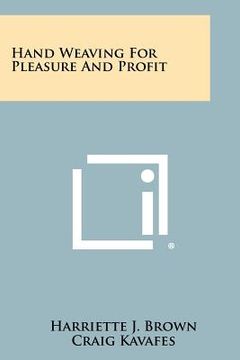 portada hand weaving for pleasure and profit (en Inglés)