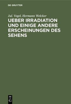 portada Ueber Irradiation und Einige Andere Erscheinungen des Sehens (in German)