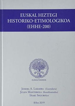 portada Euskal Hiztegi Historiko Etimologikoa (in Basque)