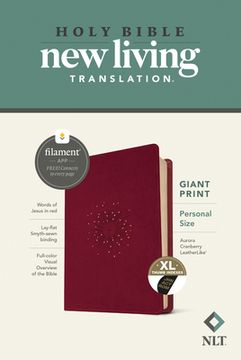portada NLT Personal Size Giant Print Bible, Filament-Enabled Edition (Leatherlike, Aurora Cranberry, Indexed, Red Letter)
