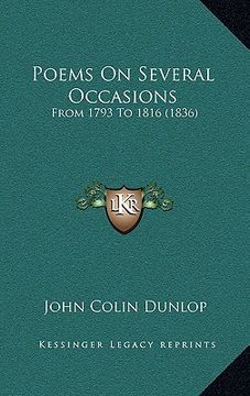 portada poems on several occasions: from 1793 to 1816 (1836) (en Inglés)