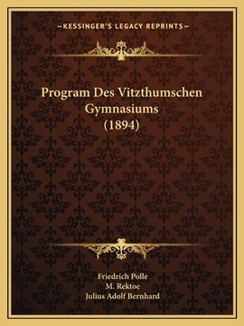 portada Program Des Vitzthumschen Gymnasiums (1894) (in German)
