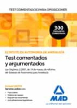 portada Test Comentados Para Oposiciones del Estatuto de Autonomía de Andalucía (Ley Orgánica 2