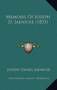 portada memoirs of joseph d. jaenicke (1833) (en Inglés)