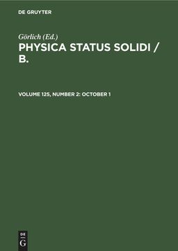 portada Physica Status Solidi / b. , Volume 125, Number 2, October 1 (in English)