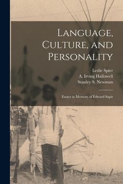 portada Language, Culture, and Personality; Essays in Memory of Edward Sapir (in English)