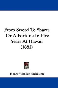 portada from sword to share: or a fortune in five years at hawaii (1881) (en Inglés)