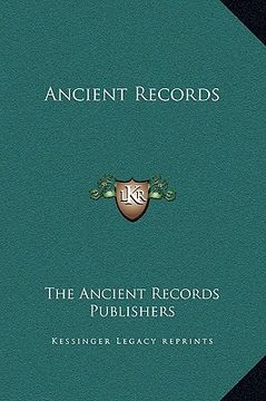 portada ancient records (en Inglés)
