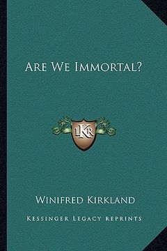 portada are we immortal? (en Inglés)