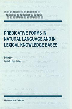portada predicative forms in natural language and in lexical knowledge bases (en Inglés)