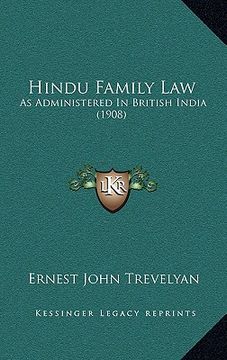 portada hindu family law: as administered in british india (1908)