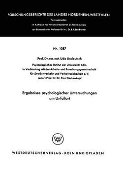 portada Ergebnisse Psychologischer Untersuchungen Am Unfallort (in German)
